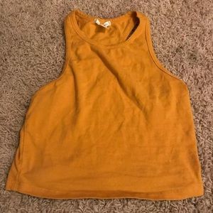 yellow racerback tank top shirt